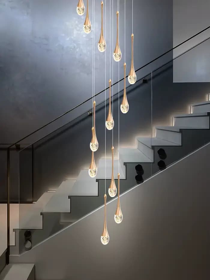 Plafonnier LED au Design Moderne et Luxueux, Luminaire Décoratif de Plafond, Idéal pour des Escaliers Longs