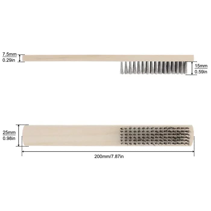 Brosse métallique en acier inoxydable, manche en bois, surface métallique, livres, scories de soudage, peinture, élimination de la rouille, brosse à rayures, D343