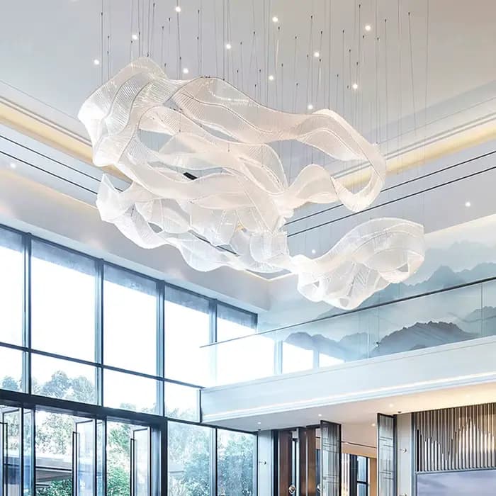 Lustre en cristal de verre personnalisé pour hôtel, décoration irrégulière, corrigé par document d'art moderne, lustres créatifs