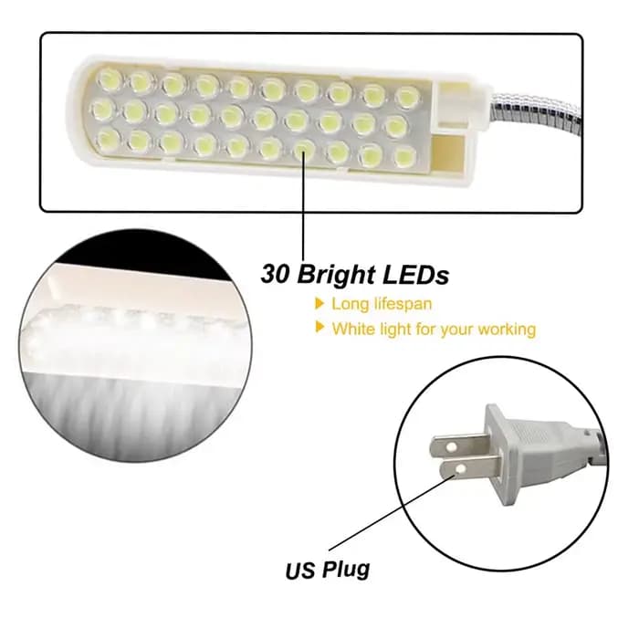 Éclairage industriel Machine à coudre lumières 30LED s lampe de travail Flexible multifonctionnelle lumière de couture magnétique pour perceuse presse tour
