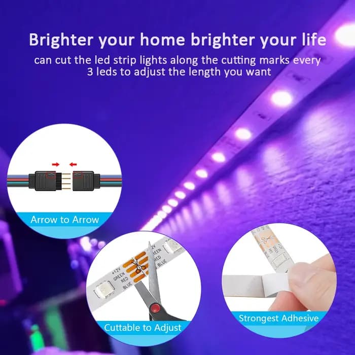 Bande lumineuse LED RVB, 1m-30m, 16 millions de couleurs, 3535 V, 5V, éclairage de bande, division itude, proxy de document, fête à la maison