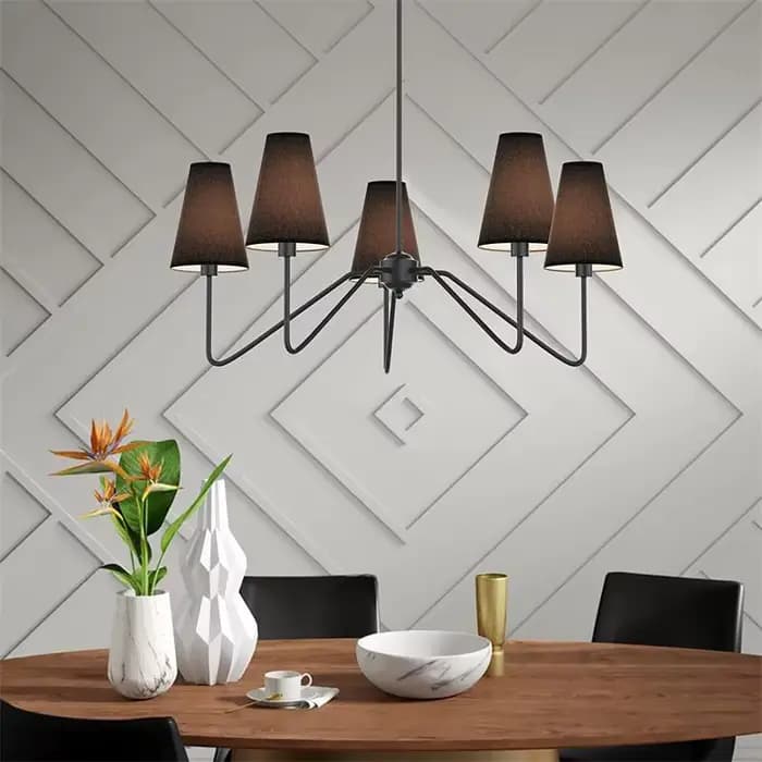 Plafonnier Moderne Classique en Lin Blanc Poli Or ou Noir, Luminaire Décoratif de Plafond, Idéal pour une Cuisine ou une Chambre à Coucher