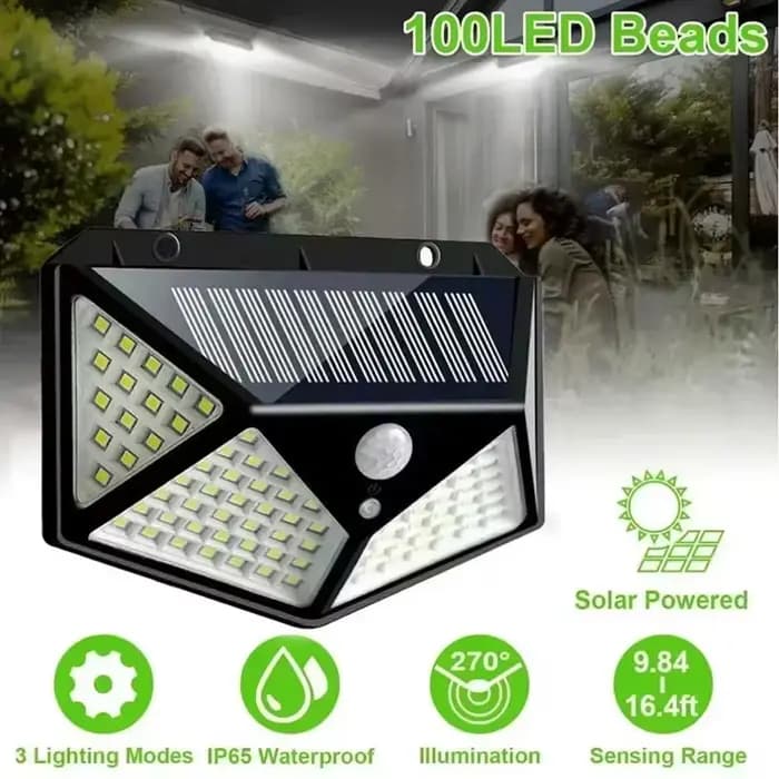 Lampe solaire multifonctionnelle pour la décoration extérieure du jardin, lumière LED solaire, étanche, alimentée par l'énergie solaire, projecteur avec détecteur de mouvement