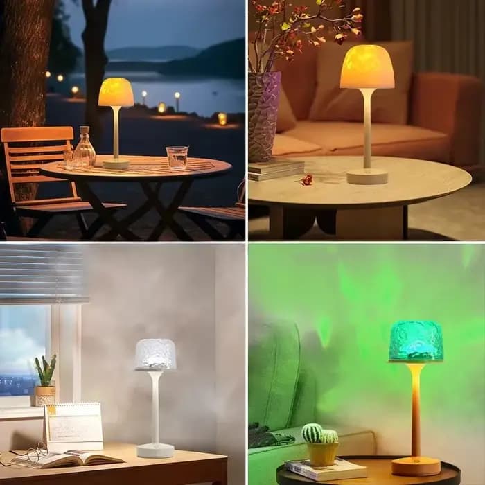 Lampe de Table champignon avec Projection d'ondulation d'eau, lumières d'ambiance, hôtel, Bar, chambre à coucher, salon, lampe de bureau, éclairage décoratif