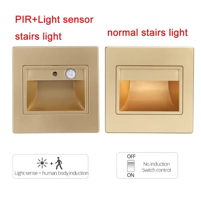 Lampe Intelligente pour Foyer de Nuit, Détecteur de Mouvement PIR, Capteur COB LED, Lumière d'Escalier Encastrée, Échelle de Marche, Foyer de Cuisine, Applique Murale