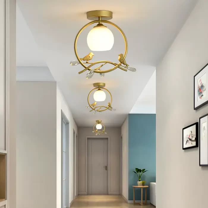Petit lustre nordique pour couloir, lampe Everakroom, lumière d'oiseau de balcon, café créatif, éclairage d'entrée