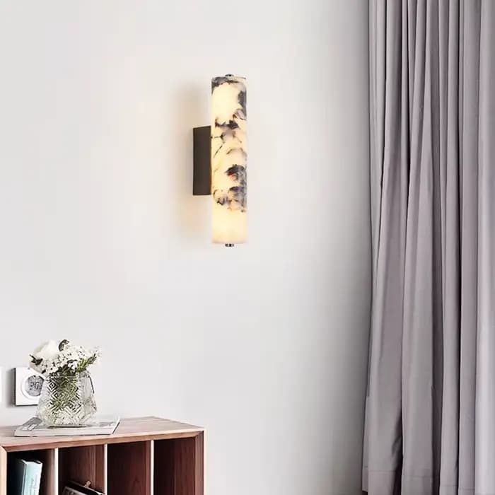 Applique murale en marbre noir de style italien, design en pierre naturelle de luxe pour chambre à coucher, chevet, salon, décoration moderne pour la maison