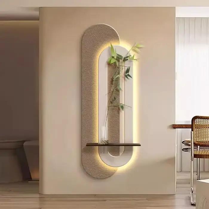 2025 lumière luxe porche Version verticale tridimensionnelle grès lumière peinture Art entrée couloir applique murale lampe murale
