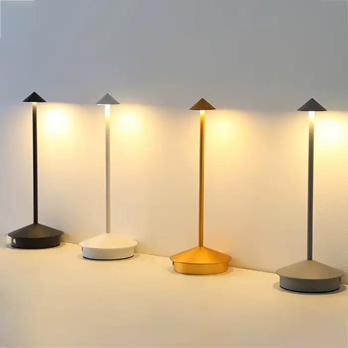 Lampe de table rechargeable pour hôtel, lampe de table LED tactile créative pour salle à manger, bar, café, lampe de table Pina pro, lampe de bureau décorative