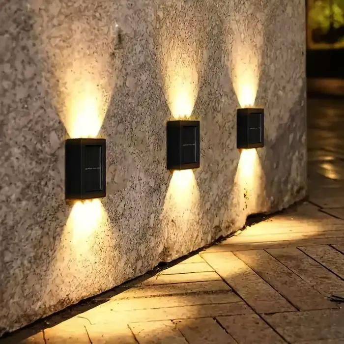 1 ~ 6 pièces lumière solaire extérieure haut et bas mur rondelle lumière étanche lampe solaire jardin rue balcon cour escaliers clôture décor