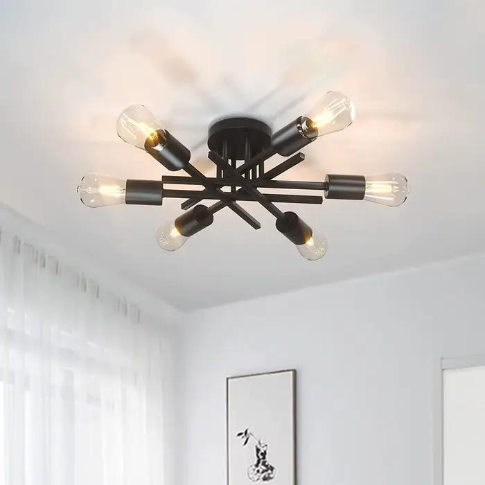 Plafonnier LED moderne Sputnik, luminaire de plafond semi-encastré nordique, éclairage décoratif vintage pour la maison