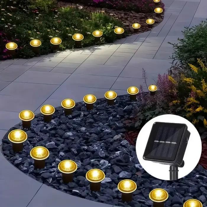 Lampes solaires de jardin, guirlandes lumineuses étanches pour chemins de pelouse, camping, fêtes d'anniversaire, vacances et décorations