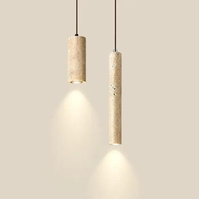 Lampe en travertin jaune suspendue design rétro luminaire décoratif pour salon chambre à coucher comptoir de bar occasions spéciales