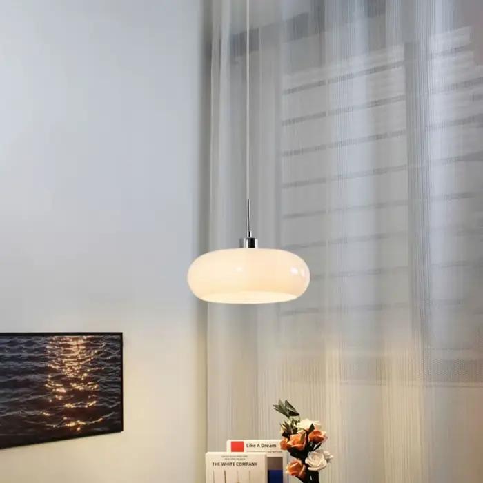 Lustre de Style Bauhaus pour Restaurant, chambre nordique, salon, lampe chaude, suspension, couloir, allée, lustre en verre