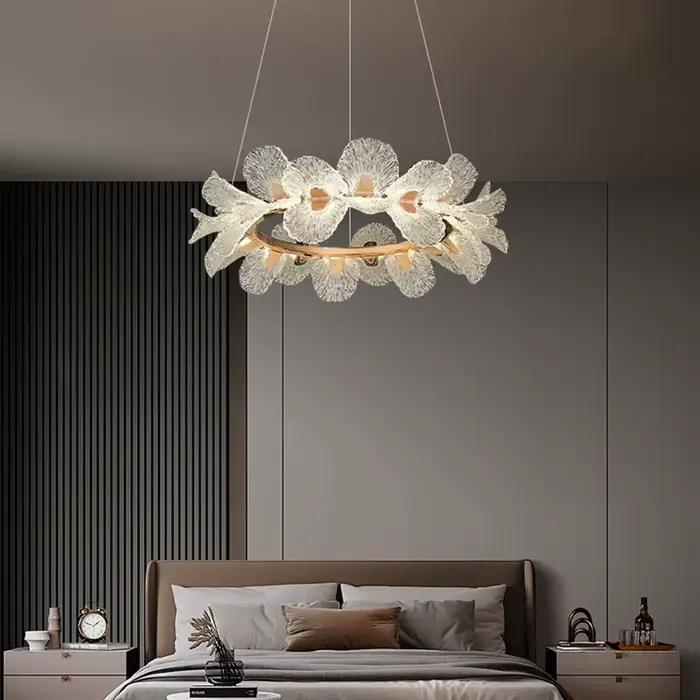 Lustre de plafond moderne en fer avec LED pour salon chambre salle à manger élégance intérieure ambiance romantique conviviale