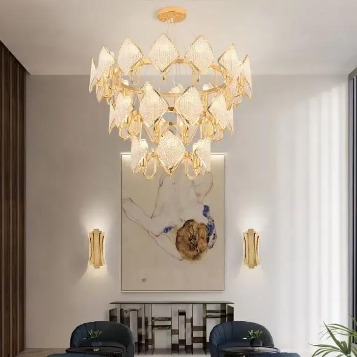 Plafonnier LED suspendu en cristal au design moderne, éclairage d'intérieur, luminaire décoratif de plafond, idéal pour un salon, une cuisine ou un restaurant, nouveau modèle