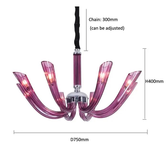 Lustre Améthyste Romantique Français, Décoration de Luxe Moderne pour Salon, Salon de Beauté, Hall d'Hôtel, Couloir, Lampe Suspendue