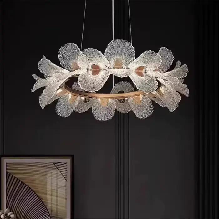 Lustre de plafond moderne en fer avec LED pour salon chambre salle à manger élégance intérieure ambiance romantique conviviale
