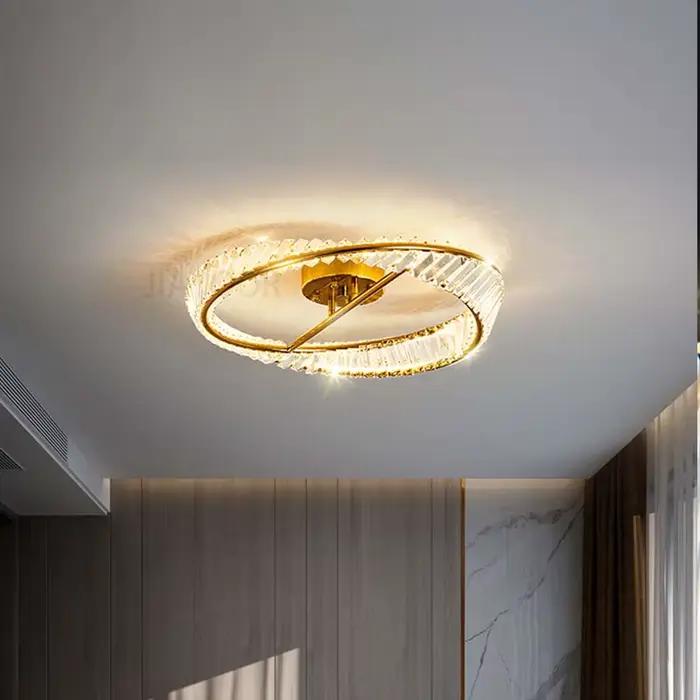 Plafonnier LED en cristal de luxe pour chambre à coucher cuisine salon élégant et lumineux à offrir pour intérieur sophistiqué