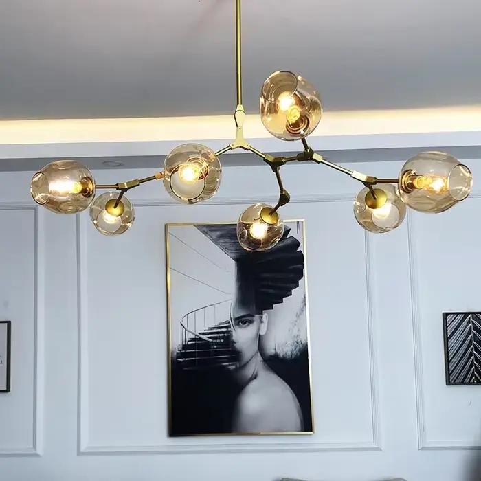 Plafonnier LED au design nordique moderne, éclairage d'intérieur, luminaire décoratif de plafond, idéal pour un salon ou une salle à manger