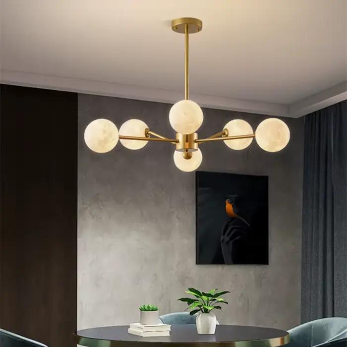 Lustre en verre au design nordique moderne, luminaire décoratif d'intérieur, disponible en noir, idéal pour un salon, une chambre à coucher, une salle à manger ou une cuisine
