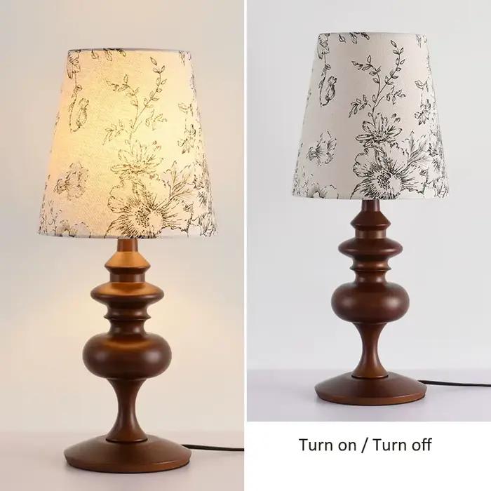 Lampe de chevet de chambre à coucher de Style médiéval français, rétro américain en noyer Wabi Sabi, Style design hôtel salon, veilleuse de chevet