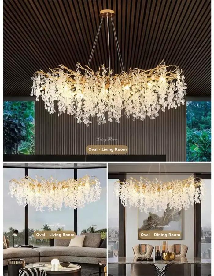 Lustre en cristal de luxe pour salon et salle à manger, décoration artistique pour la maison, lustres d'intérieur modernes, luminaire Ludéviation, 2025