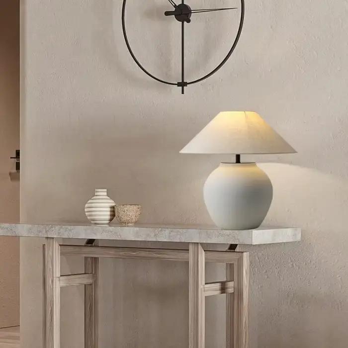 Lampe de Table japonaise Style wabi-sabi, décoration de chambre en céramique, Simple rétro, chambre à coucher, chevet, canapé, table basse, lumière décorative