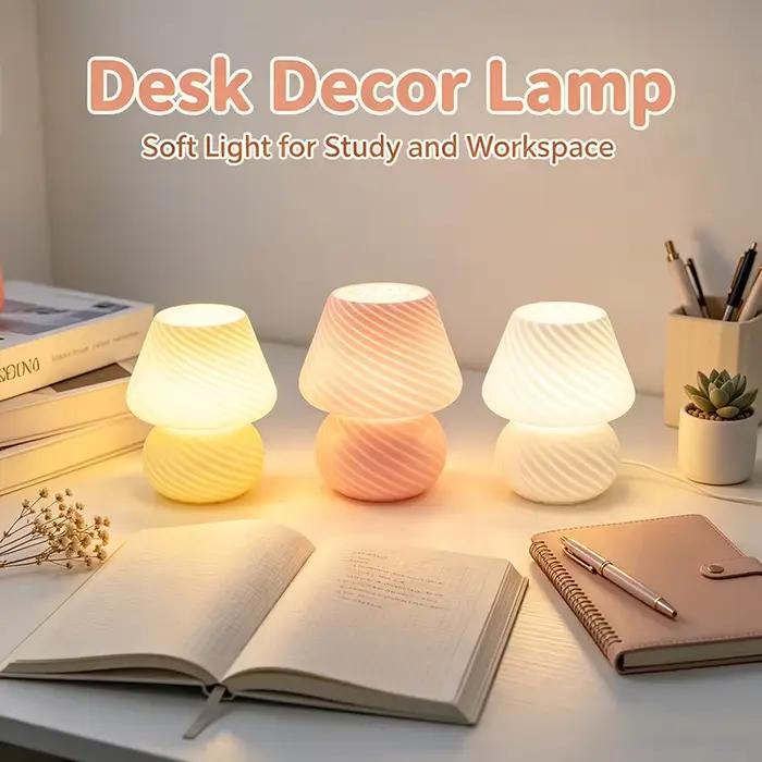 Lampe de table en verre à LED pour chambre à coucher, gradation USB, lumière d'étude à domicile, escales de bureau, décoration de chevet, veilleuse, lampe de table, pièce plus lente