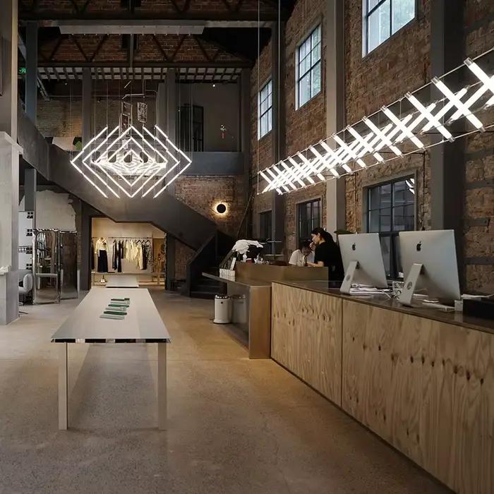 Lustres créatifs modernes de bande de LED, lampe pendante de Mazar, bar simple, réception de bureau, hall d'hôtel, décor à la maison