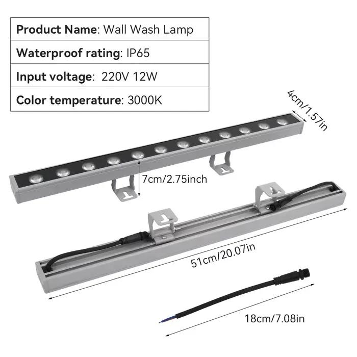 Lumière de rondelle murale AC220V IP65, LED en aluminium étanche, décoration extérieure, jardin, hôtel, facteur, magasin, éclairage de musée d'art et de Science