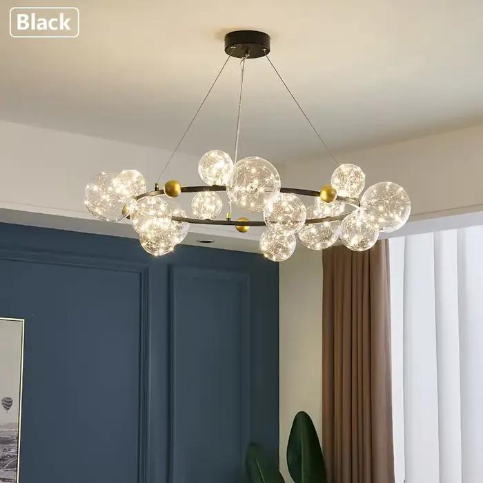 Plafonnier LED circulaire en verre transparent pour chambre à coucher salon salle à manger ou cuisine moderne romantique