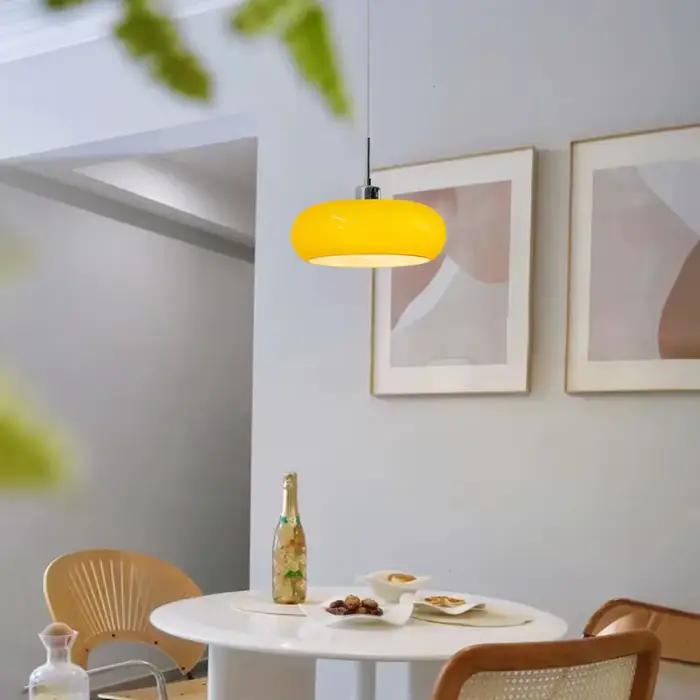 Lustre de Style Bauhaus pour Restaurant, chambre nordique, salon, lampe chaude, suspension, couloir, allée, lustre en verre