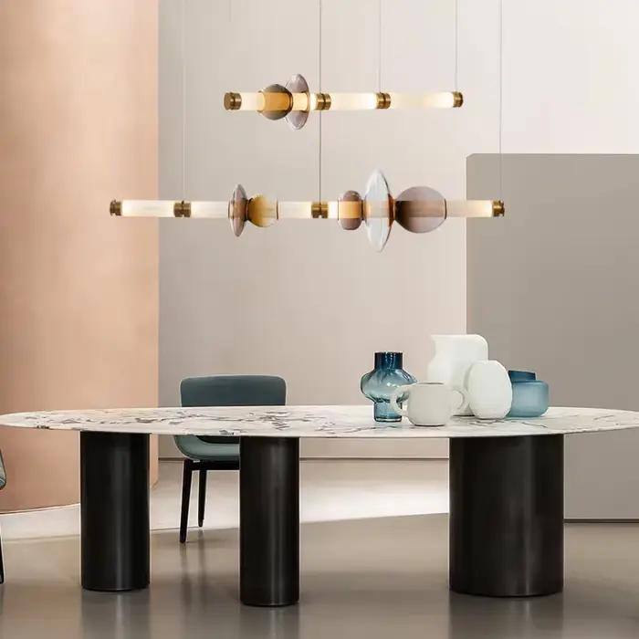 Canada Designer Pendentif Lumière Bande De Vitrail Plafond Décor Lampes Bar Restaurant Salon Cuisine Intérieur LED Lustre