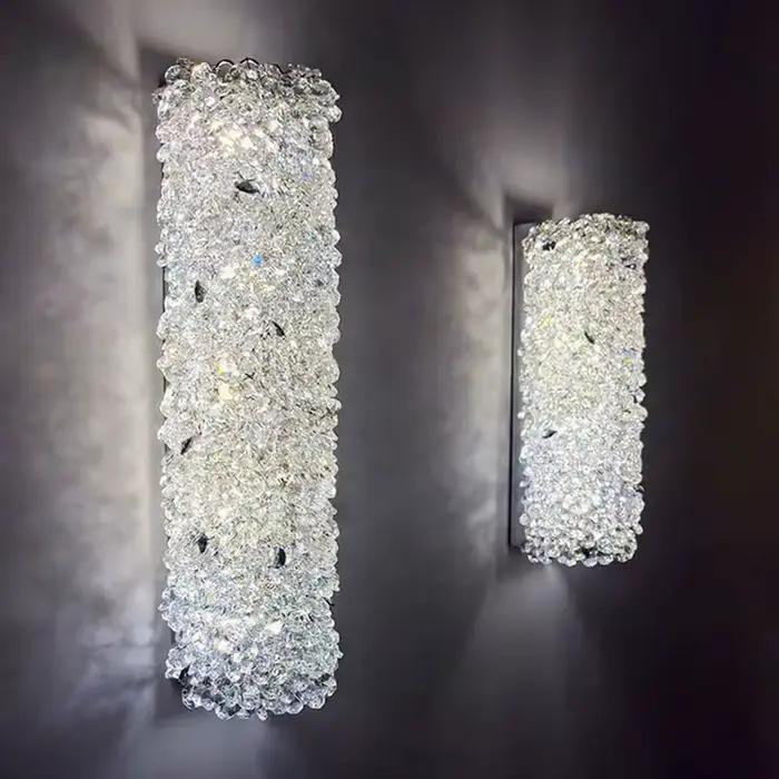 Applique murale en perles de cristal au Design moderne, pour chevet, salle de bains, couloir, allée, arrière-plan de télévision, luminaire décoratif d'intérieur