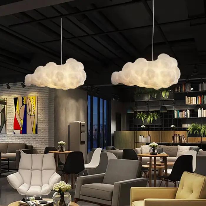 Plafonnier LED blanc au design nordique créatif, luminaire décoratif d'intérieur, idéal pour une chambre à coucher, un café, un restaurant ou une chambre d'enfant