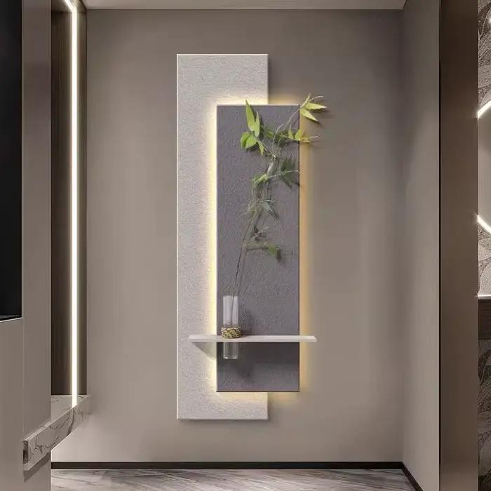 Applique murale LED verticale de luxe léger, imitation grès, style artistique, pour porche, entrée et couloir