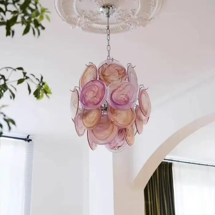 Le lustre en verre de Murano français convient à la décoration du salon, de la salle à manger, de la chambre à coucher et d'autres pièces pour l'éclairage intérieur