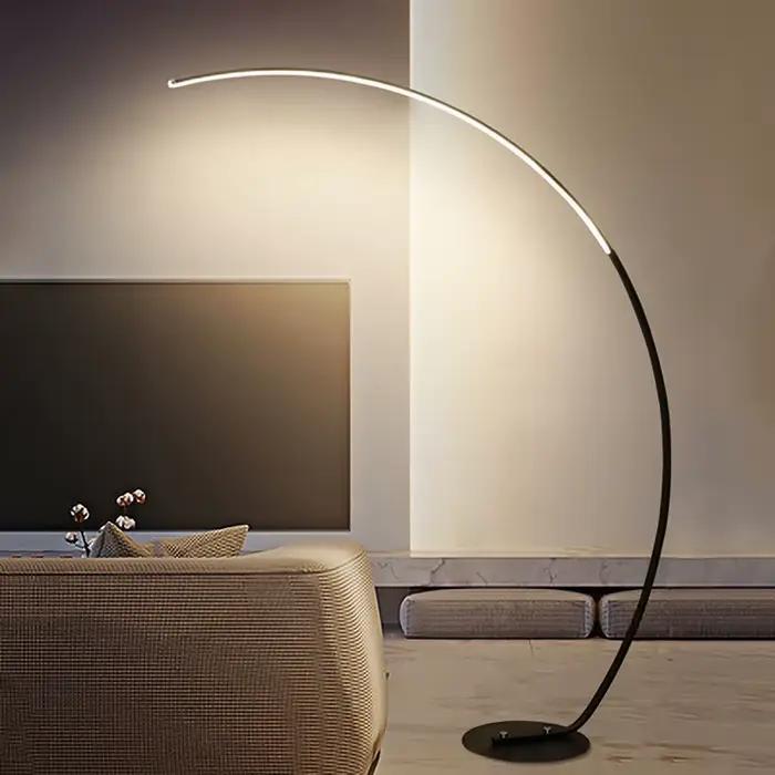 Arc RGB lampadaires noir blanc C à distance lampadaires nordique LED lumière d'angle pour salle à manger salon décor éclairage intérieur