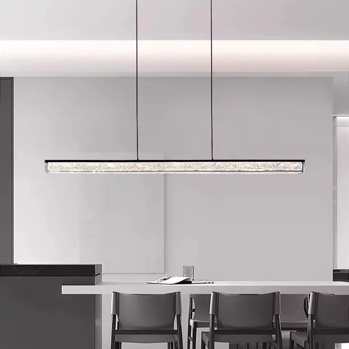 Lampe suspendue linéaire minimaliste italienne, design moderne, longue bande lumineuse haut de gamme pour table à manger, bar, cuisine, décoration de la maison.