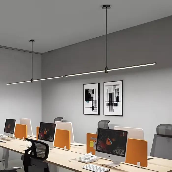 Lampe LED suspendue au Tube unique au design linéaire moderne, luminaire décoratif d'intérieur, idéal pour un bureau, une salle à manger, une chambre à coucher ou un hôtel