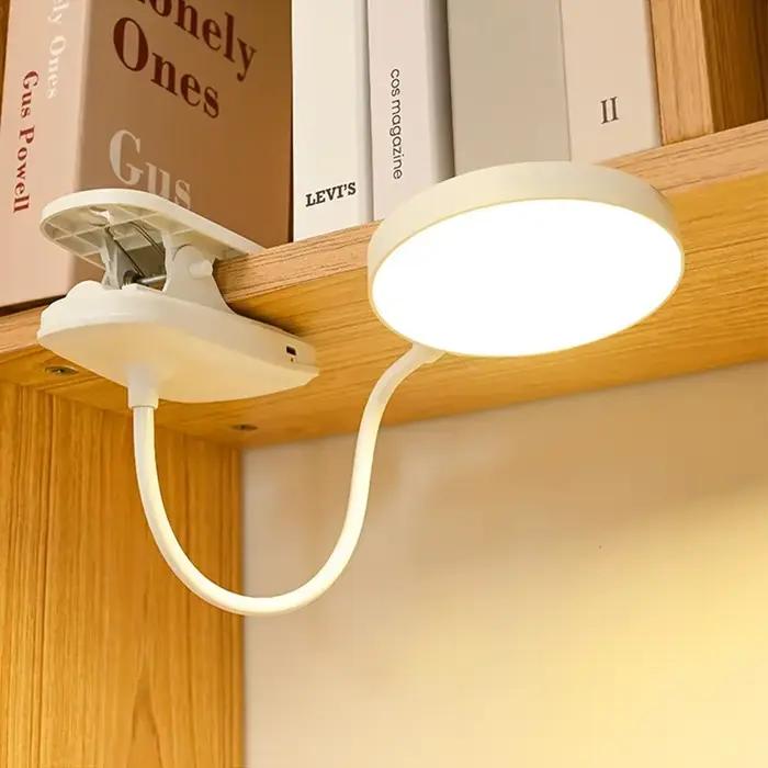 Lampe de Table Led Rechargeable par USB, veilleuse avec pince pliante, support d'étude, lampe de lecture tactile, 3 Modes de gradation, lumière de Protection des yeux
