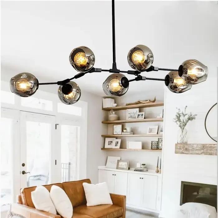 Plafonnier LED au design nordique moderne, éclairage d'intérieur, luminaire décoratif de plafond, idéal pour un salon ou une salle à manger