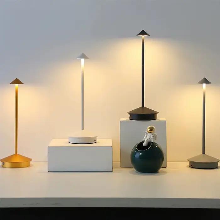 Lampe de table rechargeable pour hôtel, lampe de table LED tactile créative pour salle à manger, bar, café, lampe de table Pina pro, lampe de bureau décorative