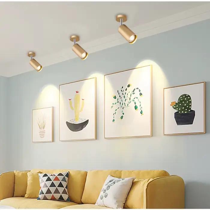 Spot lumineux LED GU10 pour le plafond, éclairage d'intérieur, résistant à 360 °, surface rotative, luminaire décoratif, idéal pour un foyer ou une chambre à coucher, AC 110/220V