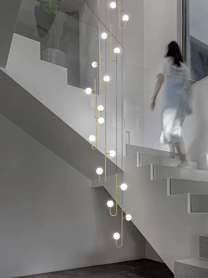 Moderne Tournant Escalier Lustre Design Plafonnier LED Lustre Convient pour L'éclairage De Plafond Suspendus Créatifs Pendentif
