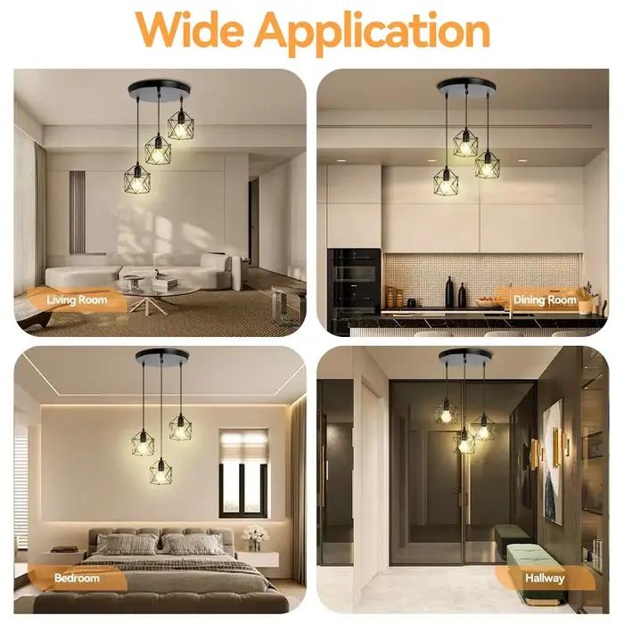 Lustre au Design moderne et Simple, luminaire suspendu noir pour la maison, lampe suspendue populaire pour salon, cuisine, éclairage décoratif