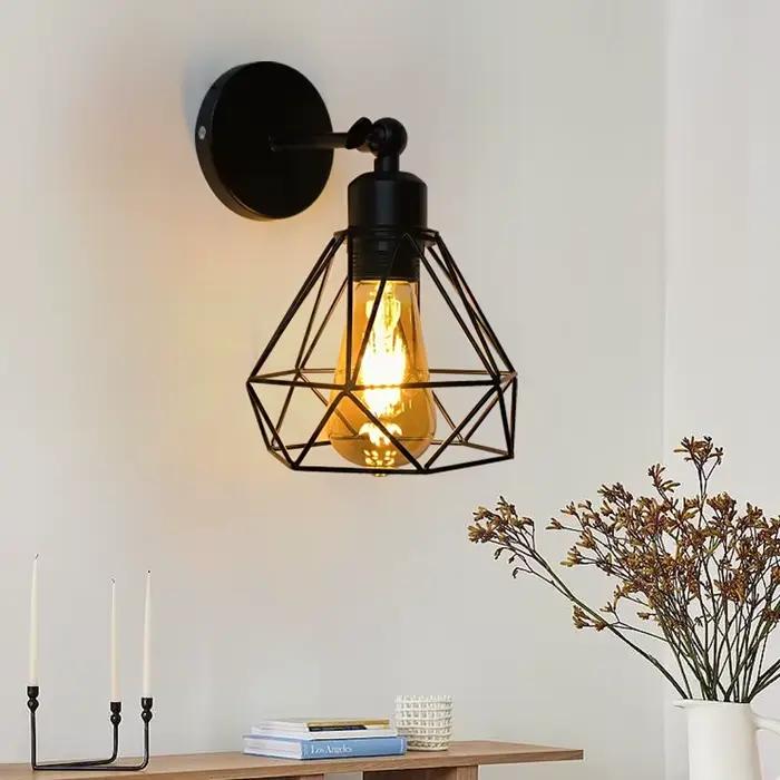 Applique murale noire moderne à bras oscillant, base d'ampoule E27, adaptée au salon, à la chambre à coucher, lampe de chevet (sans ampoule), 1 pièce