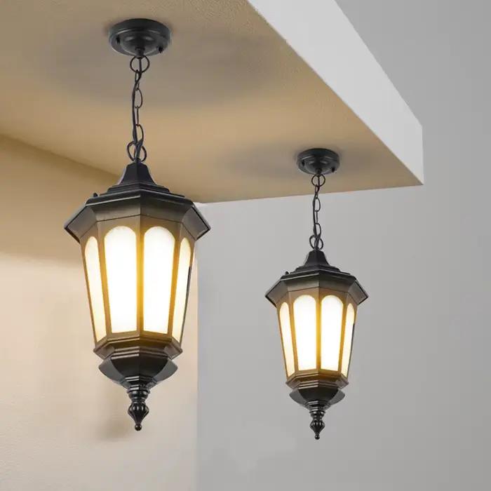 Lustre d'extérieur élégant et étanche pour cour, villa, terrasse, pavillon - Éclairage élégant pour espaces en plein air