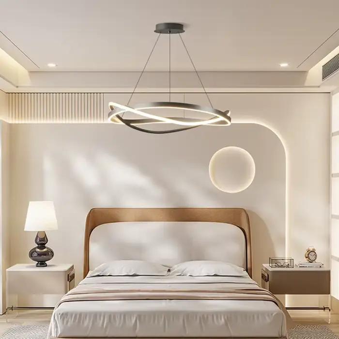 LED lustre anneau noir/blanc maison lustre pour salon salle à manger chambre cuisine plafond décor luminaires